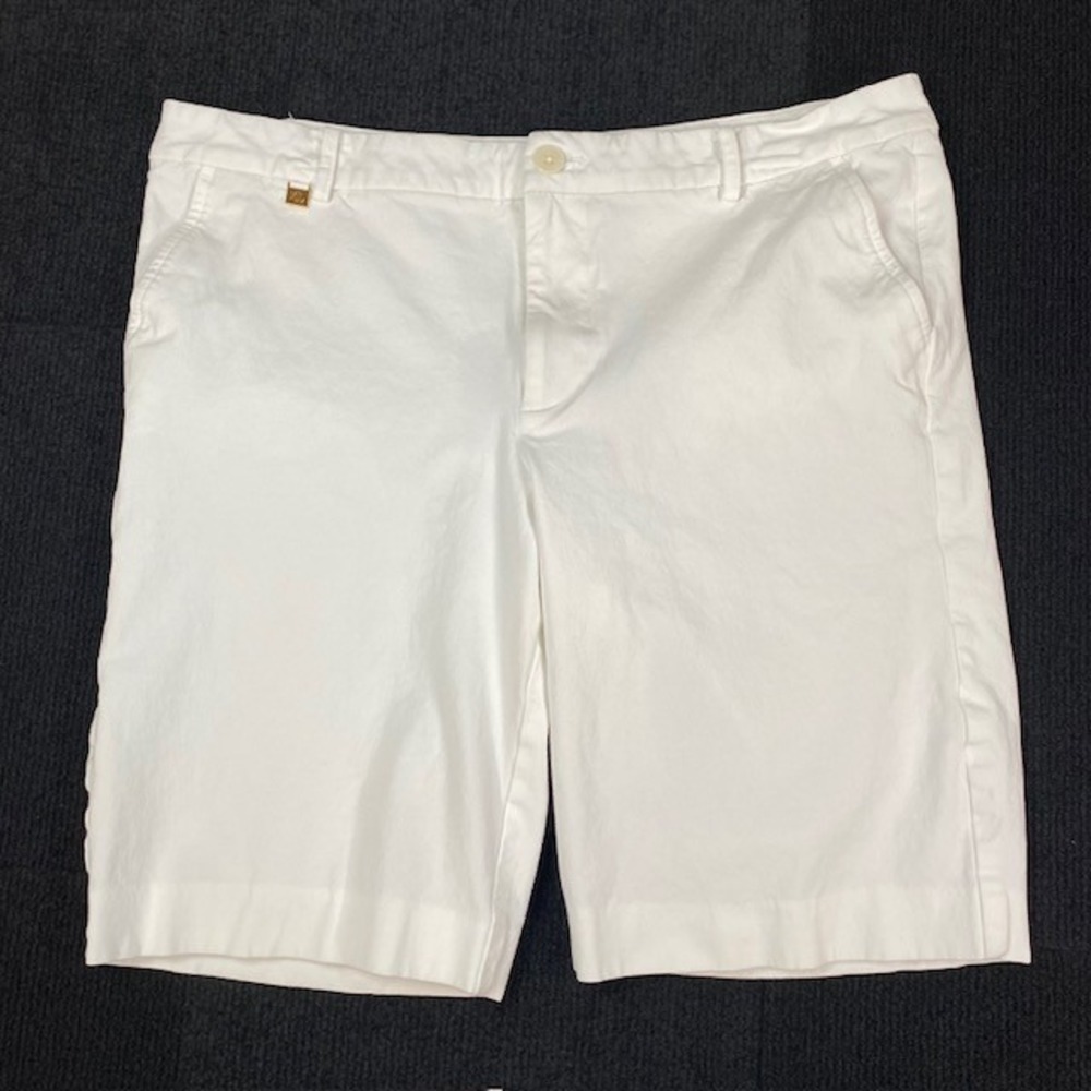 Lauren‎ Ralph Lauren White Bermuda Shorts Womens 12 Cotton Blend Chino Mid Rise
